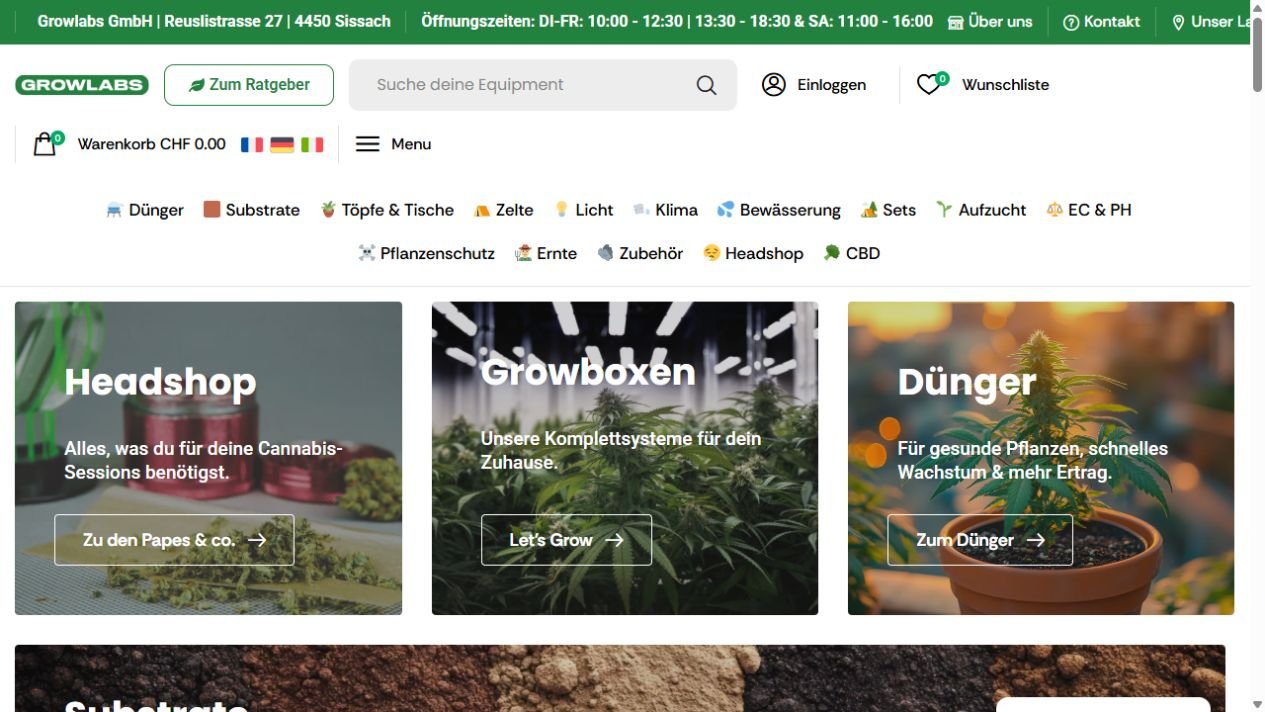 Öffentliche Growlabs-Startseite am 11. September 2026